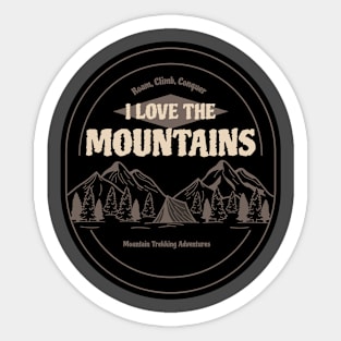 Roam, Climb, Conquer: Mountain Trekking Adventures Sticker